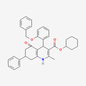 molecular formula C36H37NO4 B5172692 Cyclohexyl 4-[2-(benzyloxy)phenyl]-2-methyl-5-oxo-7-phenyl-1,4,5,6,7,8-hexahydroquinoline-3-carboxylate 