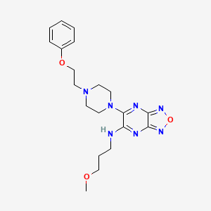 molecular formula C20H27N7O3 B5172698 N-(3-methoxypropyl)-5-[4-(2-phenoxyethyl)piperazin-1-yl]-[1,2,5]oxadiazolo[3,4-b]pyrazin-6-amine 
