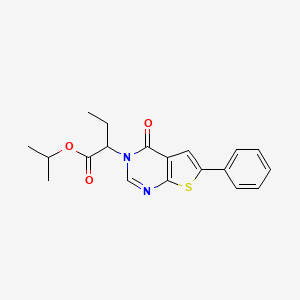 molecular formula C19H20N2O3S B5172742 propan-2-yl 2-(4-oxo-6-phenylthieno[2,3-d]pyrimidin-3(4H)-yl)butanoate 