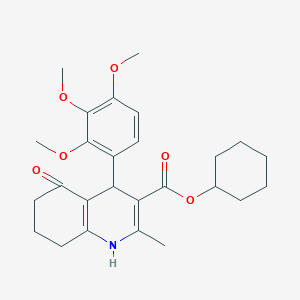 molecular formula C26H33NO6 B5172749 Cyclohexyl 2-methyl-5-oxo-4-(2,3,4-trimethoxyphenyl)-1,4,5,6,7,8-hexahydroquinoline-3-carboxylate 