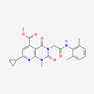 molecular formula C23H24N4O5 B5172785 METHYL 7-CYCLOPROPYL-3-{[(2,6-DIMETHYLPHENYL)CARBAMOYL]METHYL}-1-METHYL-2,4-DIOXO-1H,2H,3H,4H-PYRIDO[2,3-D]PYRIMIDINE-5-CARBOXYLATE 