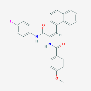 molecular formula C27H21IN2O3 B5172828 N-[(E)-3-(4-iodoanilino)-1-naphthalen-1-yl-3-oxoprop-1-en-2-yl]-4-methoxybenzamide 