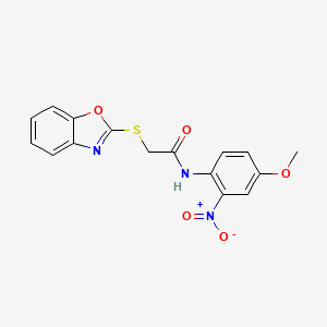 molecular formula C16H13N3O5S B5172848 2-(1,3-BENZOXAZOL-2-YLSULFANYL)-N~1~-(4-METHOXY-2-NITROPHENYL)ACETAMIDE 