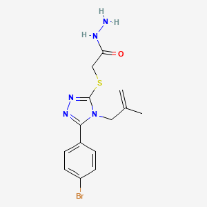 B5172853 2-{[5-(4-bromophenyl)-4-(2-methyl-2-propen-1-yl)-4H-1,2,4-triazol-3-yl]thio}acetohydrazide CAS No. 5899-50-3