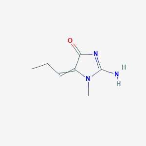 molecular formula C7H11N3O B051730 4H-Imidazol-4-one, 2-amino-1,5-dihydro-1-methyl-5-propylidene- CAS No. 119290-23-2