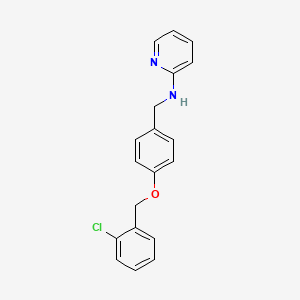 molecular formula C19H17ClN2O B5173155 N-({4-[(2-chlorophenyl)methoxy]phenyl}methyl)pyridin-2-amine 