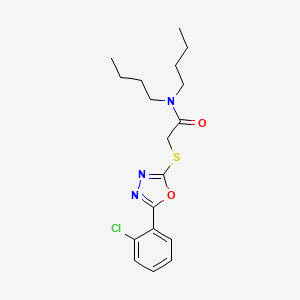 molecular formula C18H24ClN3O2S B5173281 N,N-dibutyl-2-[[5-(2-chlorophenyl)-1,3,4-oxadiazol-2-yl]sulfanyl]acetamide 