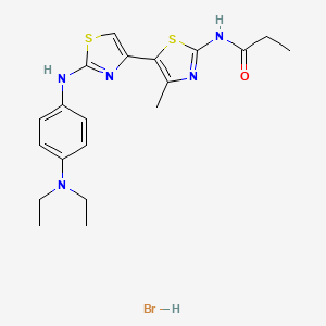 molecular formula C20H26BrN5OS2 B5173377 N-[5-[2-[4-(diethylamino)anilino]-1,3-thiazol-4-yl]-4-methyl-1,3-thiazol-2-yl]propanamide;hydrobromide 