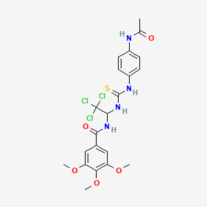 molecular formula C21H23Cl3N4O5S B5173502 N-[1-[(4-acetamidophenyl)carbamothioylamino]-2,2,2-trichloroethyl]-3,4,5-trimethoxybenzamide 