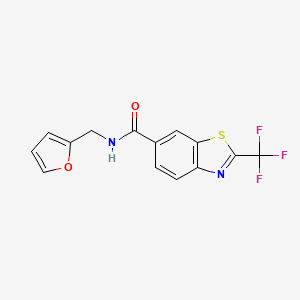 molecular formula C14H9F3N2O2S B5173530 N-(furan-2-ylmethyl)-2-(trifluoromethyl)-1,3-benzothiazole-6-carboxamide 