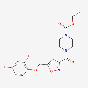molecular formula C18H19F2N3O5 B5173650 Ethyl 4-[5-[(2,4-difluorophenoxy)methyl]-1,2-oxazole-3-carbonyl]piperazine-1-carboxylate 