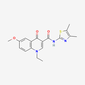 molecular formula C18H19N3O3S B5173946 N-[(2Z)-4,5-dimethyl-1,3-thiazol-2(3H)-ylidene]-1-ethyl-6-methoxy-4-oxo-1,4-dihydroquinoline-3-carboxamide 