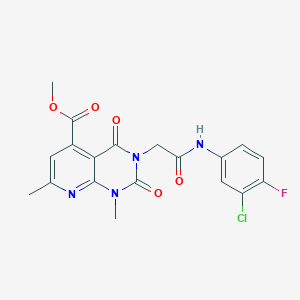molecular formula C19H16ClFN4O5 B5174095 METHYL 3-{[(3-CHLORO-4-FLUOROPHENYL)CARBAMOYL]METHYL}-1,7-DIMETHYL-2,4-DIOXO-1H,2H,3H,4H-PYRIDO[2,3-D]PYRIMIDINE-5-CARBOXYLATE 