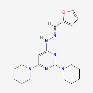molecular formula C19H26N6O B5174146 N-(furan-2-ylmethylideneamino)-2,6-di(piperidin-1-yl)pyrimidin-4-amine 