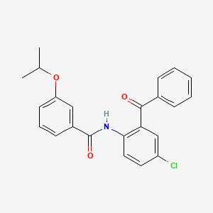 molecular formula C23H20ClNO3 B5174159 N-[4-chloro-2-(phenylcarbonyl)phenyl]-3-(propan-2-yloxy)benzamide 