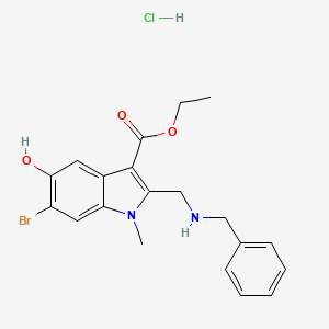 molecular formula C20H22BrClN2O3 B5174208 Ethyl 2-[(benzylamino)methyl]-6-bromo-5-hydroxy-1-methylindole-3-carboxylate;hydrochloride 