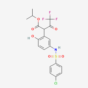 molecular formula C19H17ClF3NO6S B5174249 propan-2-yl 2-[5-[(4-chlorophenyl)sulfonylamino]-2-hydroxyphenyl]-4,4,4-trifluoro-3-oxobutanoate 