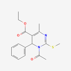molecular formula C17H20N2O3S B5174282 ethyl 3-acetyl-6-methyl-2-methylsulfanyl-4-phenyl-4H-pyrimidine-5-carboxylate 