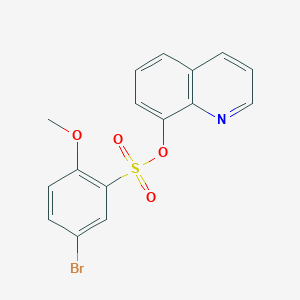 molecular formula C16H12BrNO4S B5174325 Quinolin-8-yl 5-bromo-2-methoxybenzenesulfonate 