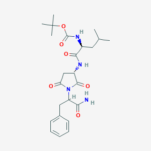 molecular formula C24H34N4O6 B051745 tert-Butyloxycarbonylleucyl-aminosuccinyl-phenylalaninamide CAS No. 114646-30-9