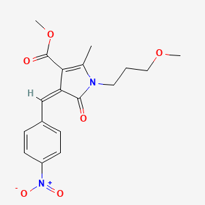 molecular formula C18H20N2O6 B5174568 methyl (4Z)-1-(3-methoxypropyl)-2-methyl-4-(4-nitrobenzylidene)-5-oxo-4,5-dihydro-1H-pyrrole-3-carboxylate 