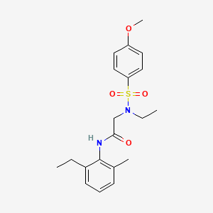 molecular formula C20H26N2O4S B5174595 N~2~-ethyl-N-(2-ethyl-6-methylphenyl)-N~2~-[(4-methoxyphenyl)sulfonyl]glycinamide 