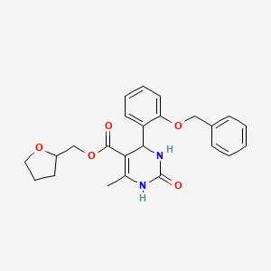 molecular formula C24H26N2O5 B5174616 Tetrahydrofuran-2-ylmethyl 4-[2-(benzyloxy)phenyl]-6-methyl-2-oxo-1,2,3,4-tetrahydropyrimidine-5-carboxylate 