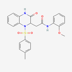 molecular formula C24H23N3O5S B5174630 N-(2-methoxyphenyl)-2-[1-(4-methylphenyl)sulfonyl-3-oxo-2,4-dihydroquinoxalin-2-yl]acetamide 