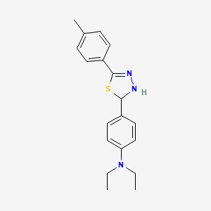molecular formula C19H23N3S B5175052 Diethyl{4-[5-(4-methylphenyl)(1,3,4-thiadiazolin-2-yl)]phenyl}amine 