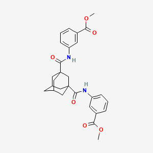 molecular formula C28H30N2O6 B5175616 methyl 3-[(3-{N-[3-(methoxycarbonyl)phenyl]carbamoyl}adamantanyl)carbonylamino]benzoate 