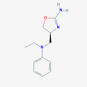 molecular formula C12H17N3O B051757 (S)-4-((Ethyl(phenyl)amino)methyl)-4,5-dihydrooxazol-2-amine CAS No. 1048346-74-2
