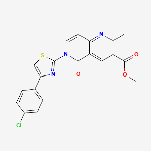 molecular formula C20H14ClN3O3S B5175750 methyl 6-[4-(4-chlorophenyl)-1,3-thiazol-2-yl]-2-methyl-5-oxo-5,6-dihydro-1,6-naphthyridine-3-carboxylate 