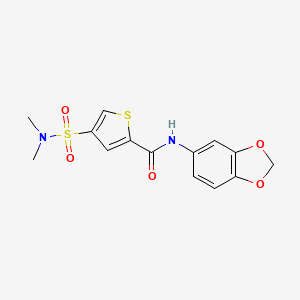 molecular formula C14H14N2O5S2 B5175775 N-(1,3-benzodioxol-5-yl)-4-(dimethylsulfamoyl)thiophene-2-carboxamide 