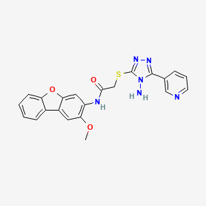 molecular formula C22H18N6O3S B5175807 ACETAMIDE,2-[[4-AMINO-5-(PYRIDIN-3-YL)-4H-1,2,4-TRIAZOL-3-YL]THIO]-N-(2-METHOXY-3-DIBENZOFURANYL)- 