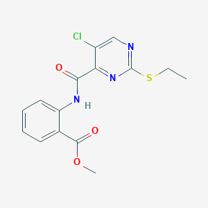 molecular formula C15H14ClN3O3S B5175964 Methyl 2-({[5-chloro-2-(ethylthio)pyrimidin-4-yl]carbonyl}amino)benzoate 