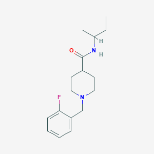 molecular formula C17H25FN2O B5176020 N-(butan-2-yl)-1-(2-fluorobenzyl)piperidine-4-carboxamide 