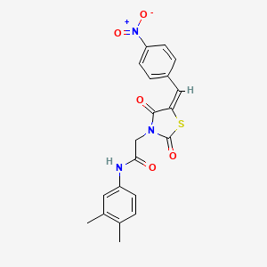 molecular formula C20H17N3O5S B5176078 N-(3,4-dimethylphenyl)-2-[(5E)-5-(4-nitrobenzylidene)-2,4-dioxo-1,3-thiazolidin-3-yl]acetamide 