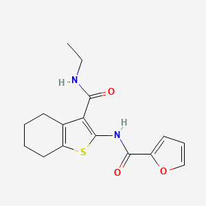 molecular formula C16H18N2O3S B5176255 N-[3-(ethylcarbamoyl)-4,5,6,7-tetrahydro-1-benzothiophen-2-yl]furan-2-carboxamide 
