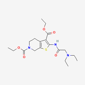molecular formula C19H29N3O5S B5176381 diethyl 2-[[2-(diethylamino)acetyl]amino]-5,7-dihydro-4H-thieno[2,3-c]pyridine-3,6-dicarboxylate 