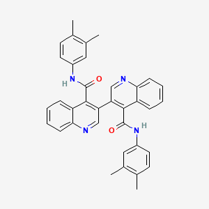molecular formula C36H30N4O2 B5176478 N-(3,4-dimethylphenyl)-3-[4-[(3,4-dimethylphenyl)carbamoyl]quinolin-3-yl]quinoline-4-carboxamide 