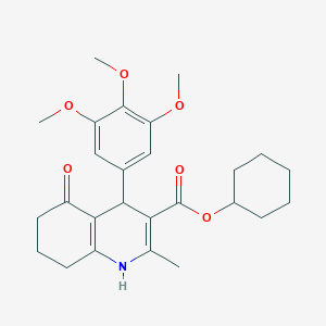 molecular formula C26H33NO6 B5176576 Cyclohexyl 2-methyl-5-oxo-4-(3,4,5-trimethoxyphenyl)-1,4,5,6,7,8-hexahydroquinoline-3-carboxylate 