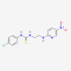 molecular formula C14H14ClN5O2S B5176765 N-(4-CHLOROPHENYL)-N'-{2-[(5-NITRO-2-PYRIDYL)AMINO]ETHYL}THIOUREA 