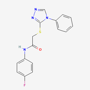 molecular formula C16H13FN4OS B5176847 N-(4-fluorophenyl)-2-[(4-phenyl-4H-1,2,4-triazol-3-yl)sulfanyl]acetamide 
