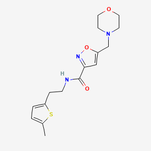 molecular formula C16H21N3O3S B5177061 N-[2-(5-methyl-2-thienyl)ethyl]-5-(4-morpholinylmethyl)-3-isoxazolecarboxamide 