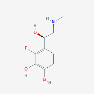 molecular formula C9H12FNO3 B051771 1,2-Benzenediol, 3-fluoro-4-[1-hydroxy-2-(methylamino)ethyl]-, (R)-(9CI) CAS No. 117773-93-0