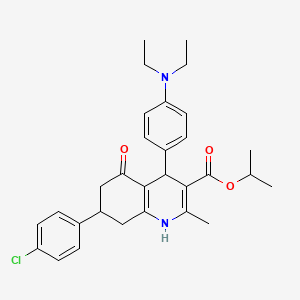 molecular formula C30H35ClN2O3 B5177168 Propan-2-yl 7-(4-chlorophenyl)-4-[4-(diethylamino)phenyl]-2-methyl-5-oxo-1,4,5,6,7,8-hexahydroquinoline-3-carboxylate 