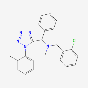 molecular formula C23H22ClN5 B5177206 N-[(2-chlorophenyl)methyl]-N-methyl-1-[1-(2-methylphenyl)tetrazol-5-yl]-1-phenylmethanamine 