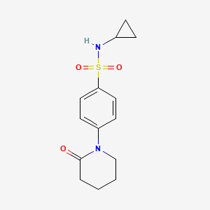molecular formula C14H18N2O3S B5177306 N-cyclopropyl-4-(2-oxopiperidin-1-yl)benzenesulfonamide 