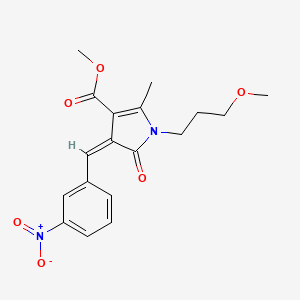 molecular formula C18H20N2O6 B5177312 methyl (4Z)-1-(3-methoxypropyl)-2-methyl-4-[(3-nitrophenyl)methylidene]-5-oxopyrrole-3-carboxylate 