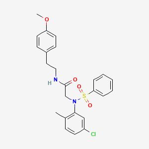 molecular formula C24H25ClN2O4S B5177465 N~2~-(5-chloro-2-methylphenyl)-N-[2-(4-methoxyphenyl)ethyl]-N~2~-(phenylsulfonyl)glycinamide 